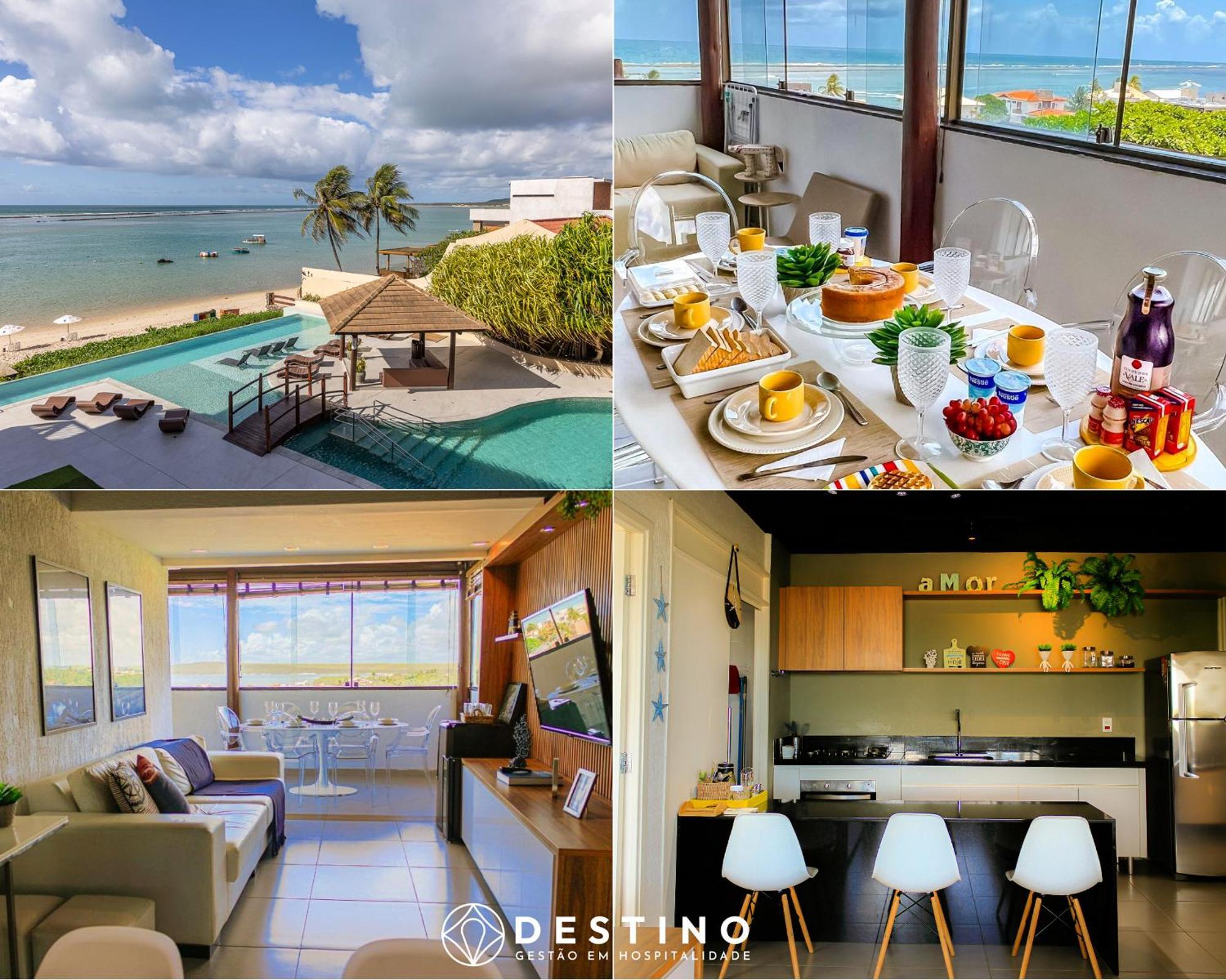 Cobertura Em Barra Bali, Exclusiva Pe Na Areia, Luxo E Vista Deslumbrante - Destino Bsm 402 Lejlighed Barra de São Miguel Eksteriør billede